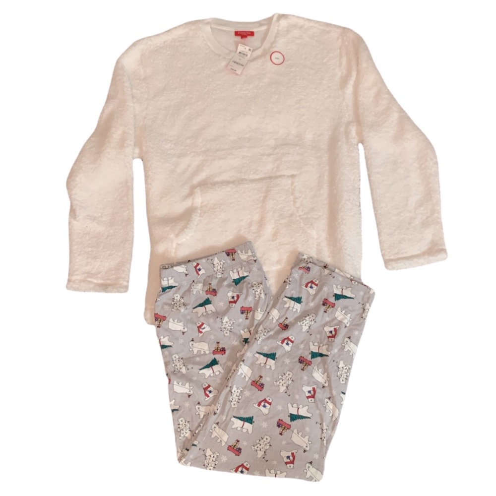 NWT Men 2 Piece Christmas Polar Bear Print Pajama